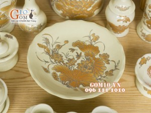 Bộ ban thần tài thổ địa vẽ sen vàng kim S2