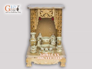 Bộ ban thần tài thổ địa vẽ sen vàng kim