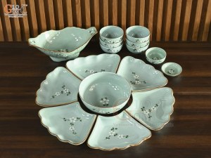 Bộ bát đĩa hoa mặt trời Ngọc Thanh Dương, 55cm (16 chi tiết)