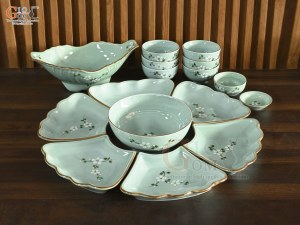 Bộ bát đĩa hoa mặt trời Ngọc Thanh Dương, 55cm (16 chi tiết)