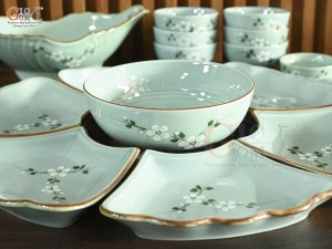 Bộ bát đĩa hoa mặt trời Ngọc Thanh Dương, 55cm (16 chi tiết)
