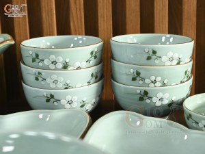 Bộ bát đĩa hoa mặt trời Ngọc Thanh Dương, 55cm (16 chi tiết)