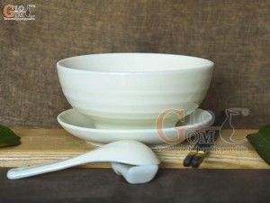 Bộ bát tô phở men kem, đường kính 16cm