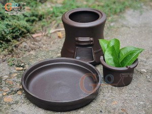 Bộ bếp gốm đốt xông lọc không khí