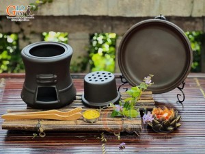 Bộ bếp gốm đốt xông lọc không khí