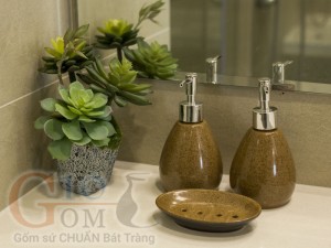 Bộ bình đựng dầu gội và xà phòng, in logo