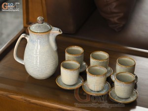 Bộ bình nước men hoả biến xanh, dung tích 1.5L