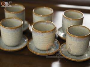 Bộ bình nước men hoả biến xanh, dung tích 1.5L