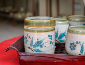 Bộ Bình Nước Men Vuốt Vẽ tre 1 Lít