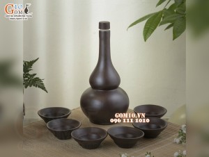 Bộ bình rượu gốm 2 bầu, 500ml