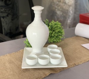 Bộ bình rượu men trắng cao cấp, 700ml