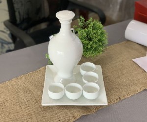 Bộ bình rượu men trắng cao cấp, 700ml