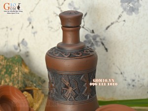 Bộ bình rượu sành Đông Sơn Âu Lạc, 700ml