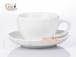 Cốc sứ capuchino men trắng, 250ml