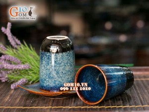 Bộ cốc dáng tròn men hỏa biến