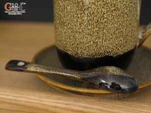 Bộ cốc lọc trà men hỏa biến gấm vàng