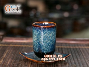 Bộ cốc tròn cao men hỏa biến 10cm