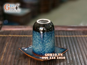 Bộ cốc tròn cao men hỏa biến 10cm