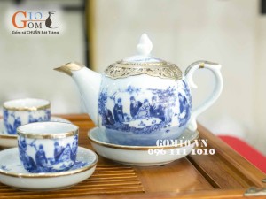 Bộ dáng bưởi men lam cổ, cảnh trúc lâm thất hiền, bọc đồng