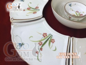 Bộ đĩa Cuốn Thư vẽ Đào Chuồn Kem