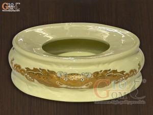 Bộ đỉnh hạc họa tiết Rồng Phúc Lộc Thọ vàng kim, cao 60cm