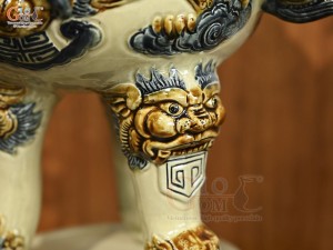 Bộ đỉnh hạc men hoàng tộc, đỉnh cao 60cm, hạc cao 56cm (Cả Chân Kê)