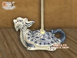 Bộ đỉnh hạc men rạn cổ đắp nổi chân đồng, 55cm