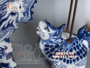 Bộ đỉnh hạc men trắng cao cấp đỉnh 50cm, cả chân kê