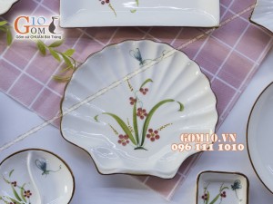 Bộ đồ ăn Đào Chuồn Kem - Đầy đủ chi tiết