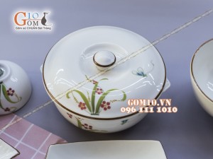 Bộ đồ ăn Đào Chuồn Kem - Đầy đủ chi tiết