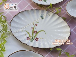 Bộ đồ ăn Đào Chuồn Kem - Đầy đủ chi tiết