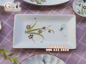 Bộ đồ ăn Đào Chuồn Kem - Đầy đủ chi tiết