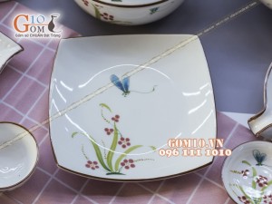 Bộ đồ ăn Đào Chuồn Kem - Đầy đủ chi tiết