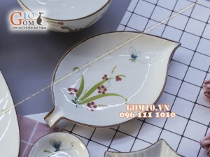 Bộ đồ ăn Đào Chuồn Kem - Đầy đủ chi tiết