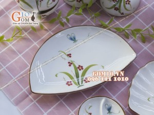 Bộ đồ ăn Đào Chuồn Kem 003