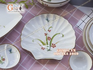 Bộ đồ ăn Đào Chuồn Kem 003