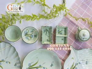 Bộ đồ ăn Đào Chuồn Ngọc - Đầy đủ chi tiết