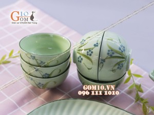 Bộ đồ ăn Đào Chuồn Ngọc 001