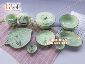 Bộ đồ ăn Đào Chuồn Ngọc 001