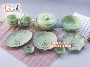 Bộ đồ ăn Đào Chuồn Ngọc 002