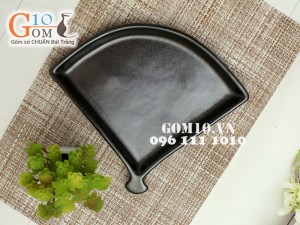 Bộ đồ ăn đen trơn men giọt dầu