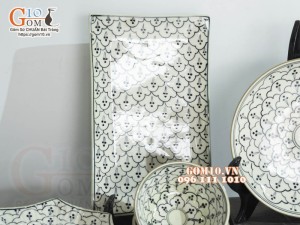 Bộ đồ ăn đồng xanh vẽ Bèo, 12 chi tiết