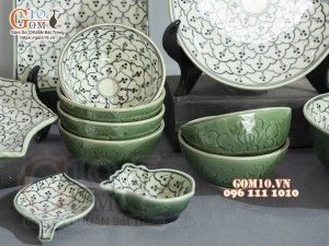 Bộ đồ ăn đồng xanh vẽ Bèo, 12 chi tiết