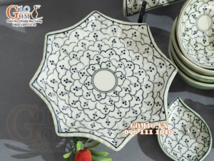 Bộ đồ ăn đồng xanh vẽ Bèo, 12 chi tiết