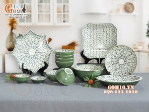 Bộ đồ ăn đồng xanh vẽ Bèo, 13 chi tiết