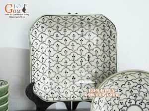 Bộ đồ ăn đồng xanh vẽ Bèo, 13 chi tiết