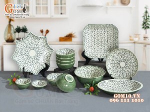 Bộ đồ ăn đồng xanh vẽ Bèo, 13 chi tiết