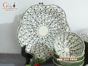 Bộ đồ ăn đồng xanh vẽ Bèo, 14 chi tiết