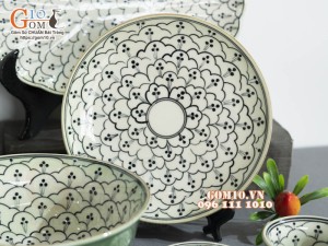 Bộ đồ ăn đồng xanh vẽ Bèo, 14 chi tiết