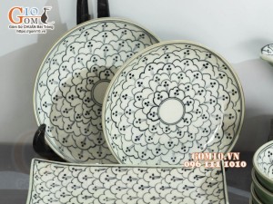 Bộ đồ ăn đồng xanh vẽ Bèo nhí, 13 chi tiết